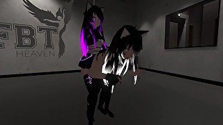 VRCHAT Neko Girl Quicky in public FBT Lobby (Hot Moans)