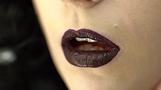 The dark lipstick