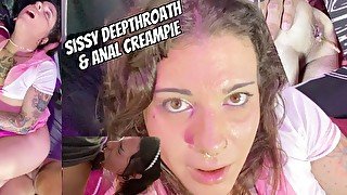 Femboy sissy does deepthroath and anal creampie BBC - Full Video on OF/EMMAINK13