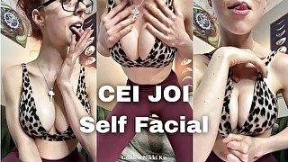 CUM ON YOUR FACE! Self Facial CEI JOI Edging Cum Eating Instructions by FemDom Goddess Nikki Kit