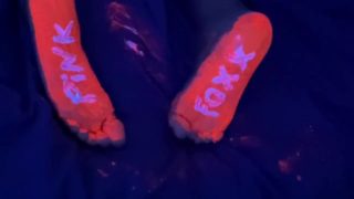 Ebony Feet, Blacklight, Masturbation & Doggie Style Fucking