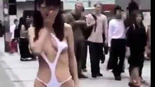 Walking semi-nude in Tokyo Streets