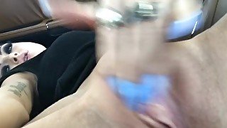 Kimber Veils makes her pussy wet in the car.