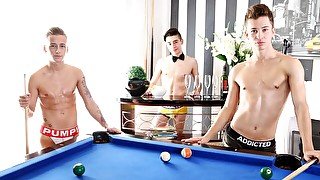 Pool table pounding sesh with Angel Lopez, David Sky