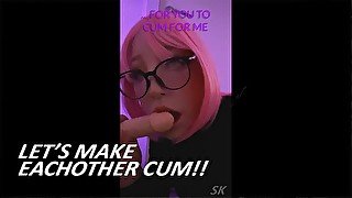 Mutual POV Virtual Blowjob with Throatpie l Sissy Krissy l Female Crossdresser Mask