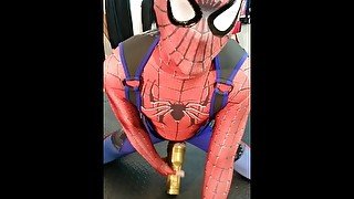 Spiderman and His Fleshlight No Cum Big Cock