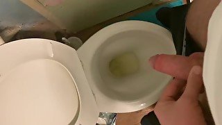 Just simple/usual quick pissing in a toilet at home (soft dick/penis/cock)