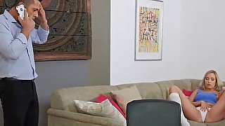 Erotic babe fucked in lovers office far away from his wife