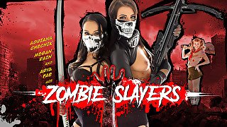 Adriana Chechik Arya Fae Megan Rain in Zombie Slayers - WankzVR