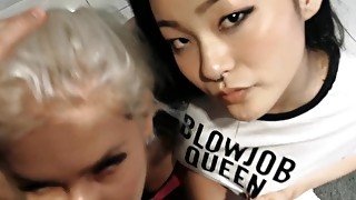 PUBLIC Flashing Double Deepthroat POV BJ. Kate Truu and RaeLilBlack Part2