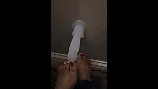 Dildo footjob on facetime