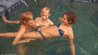 Three russian babysitters in the pool