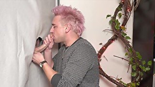 Glory Hole 16 Sucking this big uncut inked jock off at my hole