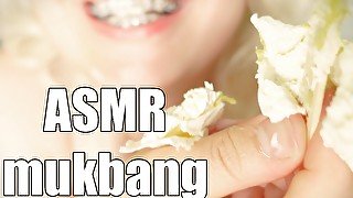 Braces fetish, eating in braces ASMR video