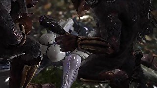 Skyrim Warframe Saryn and rat man next