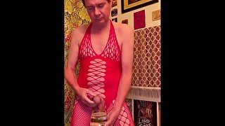 Sissy Pissing In A Glass