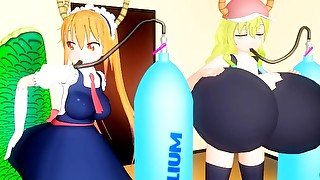 Imbapovi - Tohru and Lucoa do the Biggest Body Inflation in the Universe