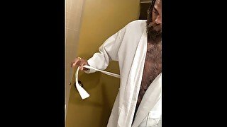 Rock Mercury Showers Sexy Hairy Body in hotel