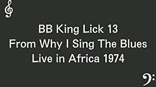 B.B. King Blues Guitar Lick 13 From Why I Sing The Blues Live in Africa 1974 / Blues Guitar Lesson