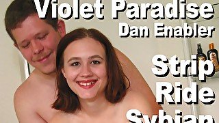 Violet Paradise & Dan Enabler strip & ride Sybian