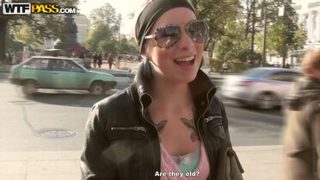 Real public sex with a stunning brunette