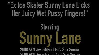 Ex Ice Skater Sunny Lane Licks Her Juicy Wet Pussy Fingers!