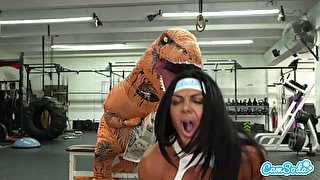 Camsoda - hot milf stepmom fucked by Trex in real gym sex