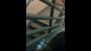 Straight man sucking my dick in a stairwell