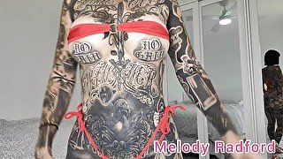 Sheer Red and Skimpy Red Micro Bikini Try on Haul Melody Radford