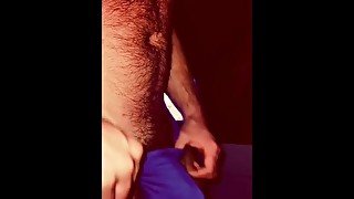 Hairy Guy Nice Big Cock and Hairy Ass, Quickly Show Big Dick Handjob in Thong