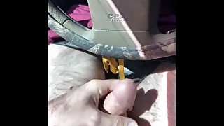 Jerking my hard cock at every stop sign