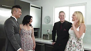 Voluptuous blonde wife fucks her hubby's best friend