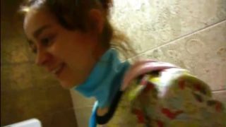 Petite Natasha girl naked at toilet