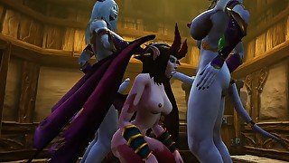 Two futa draenei fuck succubus threesome : Warcraft Porn Parody