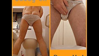 Dual view pissing in my panties