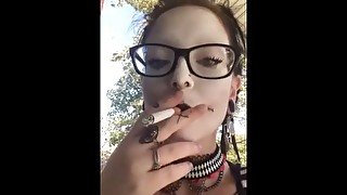 SFW Alt Girl (clown) smoking