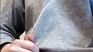 Sweet boy moans and squirts on his shirt