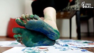 Foot and soles painting and soleprints