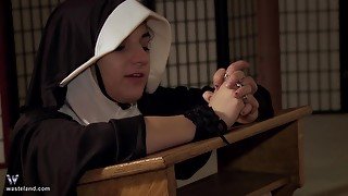 Sinful nun gets ass fucked hard while praying bent over