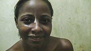 My black ebony gf likes cum facial selfies and hardcore bathroom sex