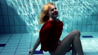 Russian teenie Lucie goes underwater swimming