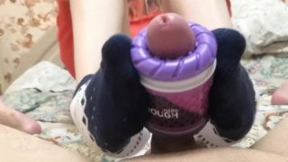 SOCKJOB and footjob with toy