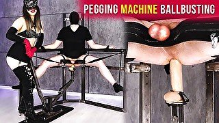 Pegging Fucking Machine and Hard Ballbusting – Strapon Femdom  Era