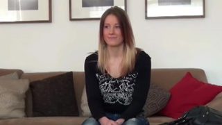 Comely red-haired huzzy attending a real amateur porn casting