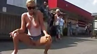 Horny girl in the street