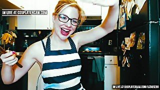 Want Me To Cook For You? - sexy teen in eyeglasses teasing on webcam