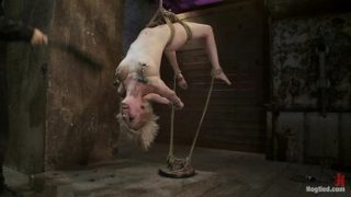 Hot blond suffers though a brutal Category 5 inverted suspension.How many orgasms can she take?