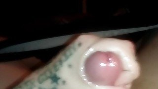 Gigantic cum shot from tattooed freak