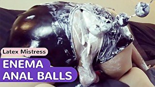 YOGURT Paradise - ENEMAS and ANAL balls... HIS ass extremely MESSY!