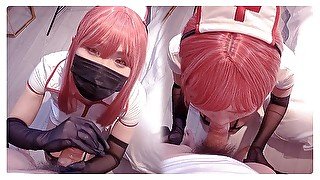 【Chainsaw Man】💖Makima Nurse Cosplayer's Handjob💦, Blowjob Japanese Anime Cosplay part.10